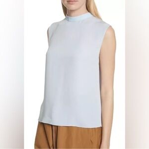 Vince Sky Blue 100% Silk Blouse